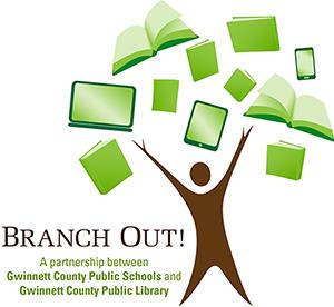 Branch Out Logo a partnership between Gwinnett County Publish Schools and Gwinnett County Public Library